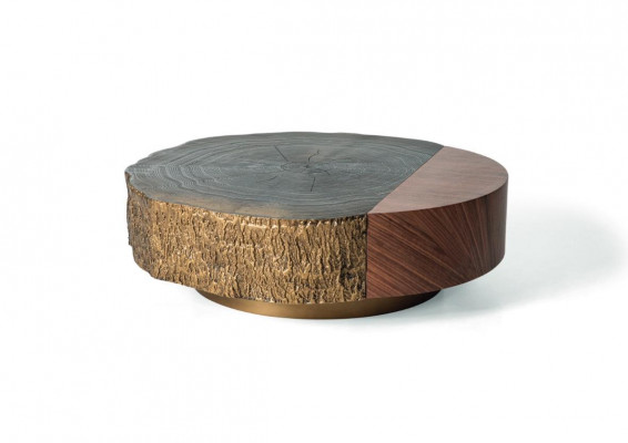 Couchtisch Beistelltisch Designer Tisch Rund Braun Wohnzimmertisch