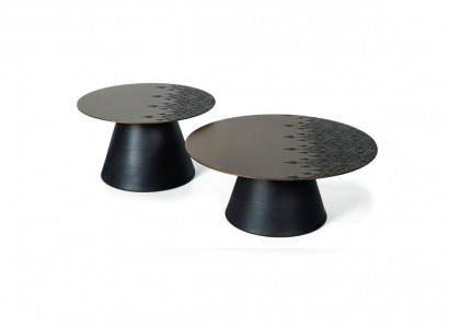 Set 2x Couchtisch Designer schwarzer Farbe Wohnzimmertisch Tische