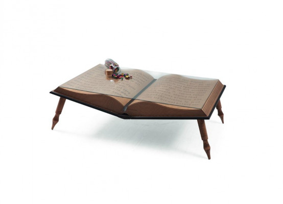 Designer Couchtisch Wohnzimmer braun  Buch Luxus Möbel 126x80cm