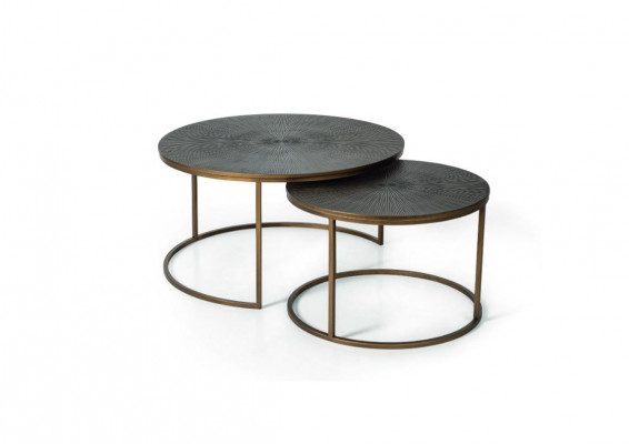 Couchtisch 2x Rund Edelstahl Beistelltisch Designer Möbel in Wohnzimmer