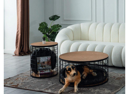 Design Set 2x Couchtisch Hundehütte Luxus Möbel für Wohnzimmer Couchtische