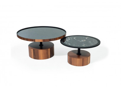 Luxus Couchtische Tisch Glas Tische braun Design Möbel Set Doppel Set