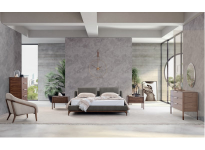 Schlafzimmer Komplett Set Bett 2x Nachttische Kommode Schrank Modern