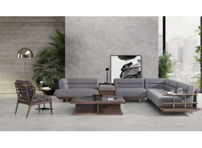 Modernen Wohnzimmer Set Ecksofa L-Form Sessel mit Couchtisch Luxus Designen