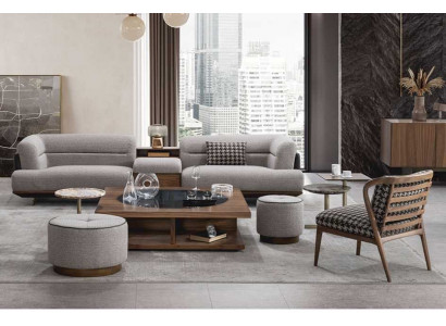 Luxus Sofa Grau Wohnzimmer Polster Textil Dreisitzer Couch Sofas Couchen