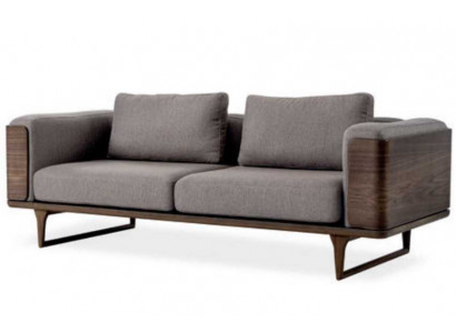 Luxus Sofa Grau Farbe Wohnzimmer Polster Textil Dreisitzer Couch 225x90