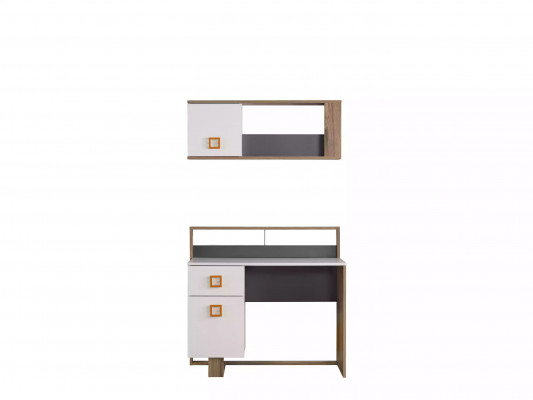 Garnitur Schreibtisch Kinderzimmer Set 2tlg Regal Computer Holz Weiß