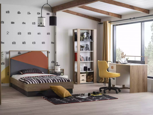 Kindermöbel Garnitur Kinderbett Kinderzimmer Bett Holz Grau Set 4tlg