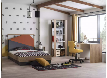 Kindermöbel Garnitur Kinderbett Kinderzimmer Bett Holz Grau Set 4tlg