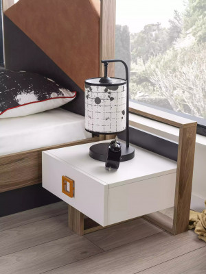 Komplette Bett Kindermöbel Kinderbett Kinderzimmer Holz Grau Set 4tlg