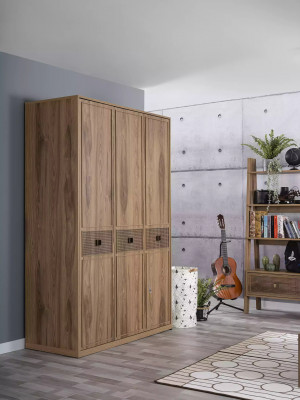 Kindermöbel Gruppe Jugendbett Kinderzimmer Bett Holz Braun Set 8tlg