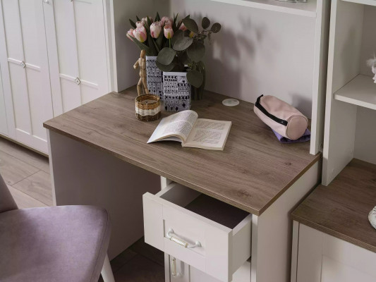 Computertisch Schreibtisch Kinderschreibtisch Holz Bücherregal Weiß