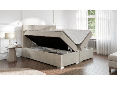 Bett Luxus Schlafzimmer Doppelbett Textil Polster Design Möbel Boxspringbett