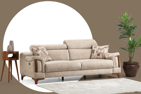 Sofagarnitur Wohnzimmer Dreisitzer Sofa Komplett Einsitzer Sessel Textil Möbel
