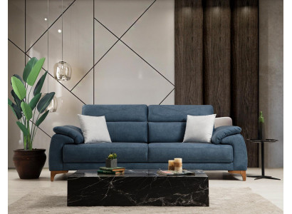 Sofa Couch Wohnzimmer Modern Möbel Dreisitzer Blau Polstersofa Design