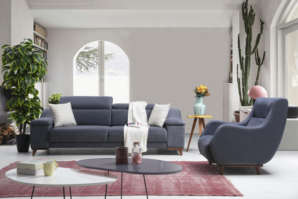 Sofagarnitur Set Komplett Modern Wohnzimmer Textil Couch Luxus Polstermöbel