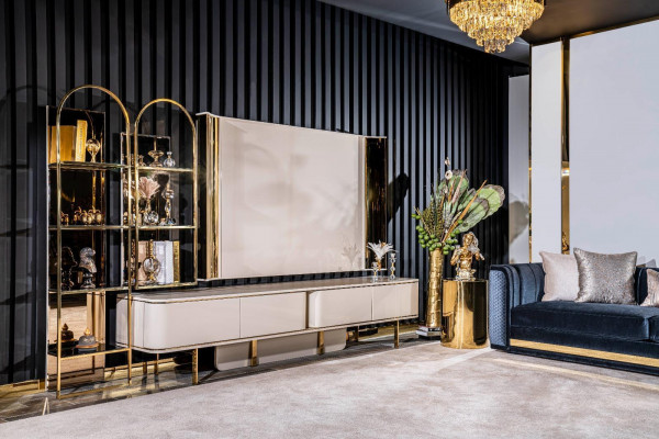 rtv Lowboard tv Ständer Sideboard Wohnzimmer Modern Holz Schwarz Design