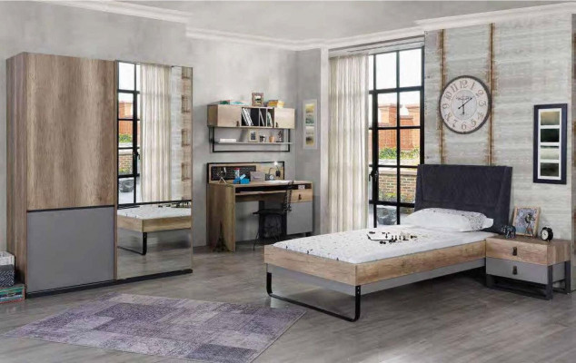 Kinderzimmer Jugendzimmer Set Bett Eckschrank Schrank Schreibtisch Möbel 4tlg