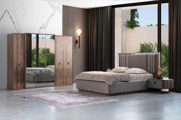 Grau-Braunes Schlafzimmer-Set für moderne Wohnwelten