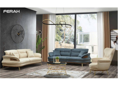 Sofagarnitur 3+3+1 Sitzer Sofa Sessel Sofas Garnitur Sitz Luxus Set