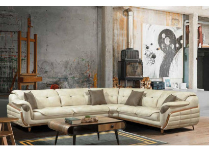 Ecksofa L-form Textil Luxus Sofa Wohnlandschaft Polster Couch Couchen