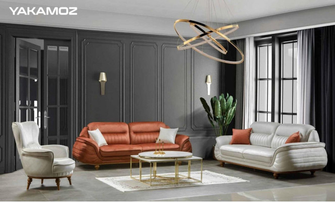 Garnitur Sofas Sessel Sofagarnitur 3+3+1 Sitzer Luxus Stoff Wohnzimmer