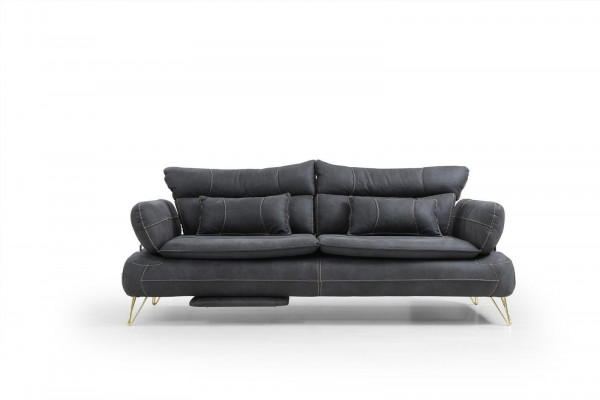 Sofagarnitur 3+3+1+1 Sitzer Garnitur Schwarz Sofa Sessel Sofas Set 4tlg