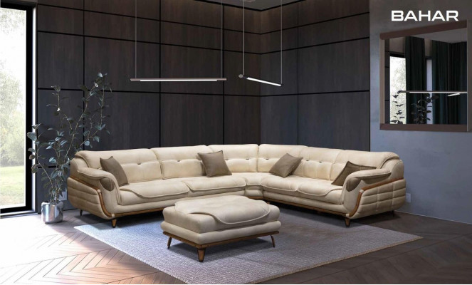 Luxus Ecksofa L-Form Garnitur Sitz Wohnzimmer Polstermöbel Ecke Sofa