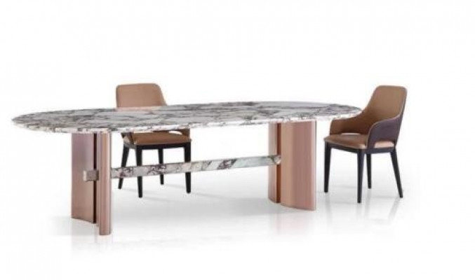 Esszimmer Möbel Edelstahl Oval Esstisch Tisch Design Tische Luxus Möbel