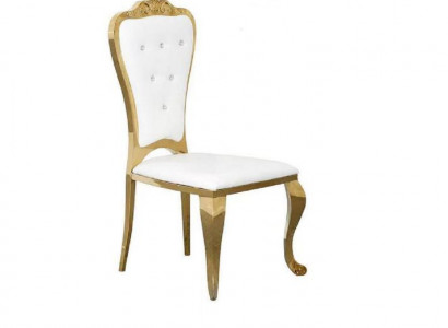 Modern Stil Stilvoll Sessel Stuhl Weiß Sitz Polster Design Metall Textil