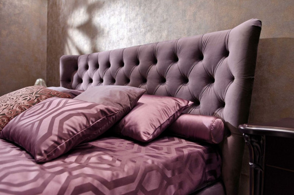 Bett Polster Design Luxus Doppel Hotel Betten Schlaf Zimmer Luxus Lila