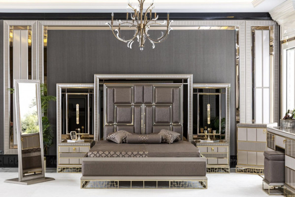 Standspiegel Beige Schlafzimmer Spiegel Elegantes Designer Möbel Modern Neu