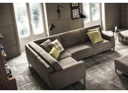 Italienische Eckcouch Sofa Couch Sofas Couchen Eck Garnitur Möbel Stoff Textil