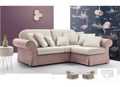 Ecksofa L-Form Polster Sofa Moderne Wohnzimmer Möbel Luxus Stoff Neu alfitalia