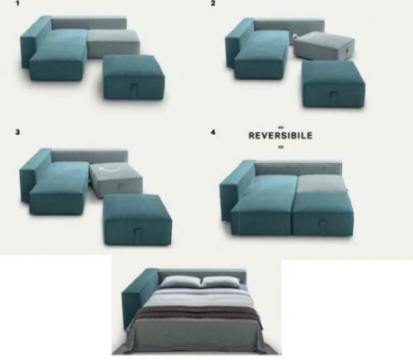 Designer Sofa Couch Ecke Hocker gepolstert Set Wohnraum L-Form Modern alfitalia