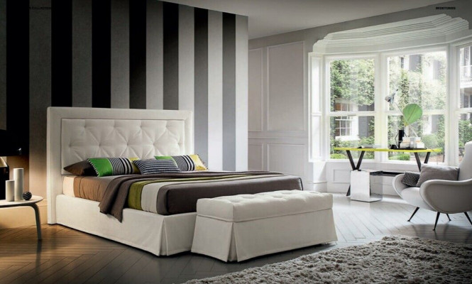 Chesterfield Betten 180x200cm Schlaf Zimmer Textil Stoff Bett Design Luxus Hotel