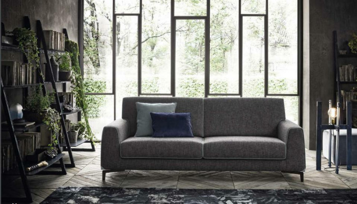 Design Grau Sofa 3 Sitzer Modern Stoff Couch Sofa Polster Sofas Luxus alfitalia