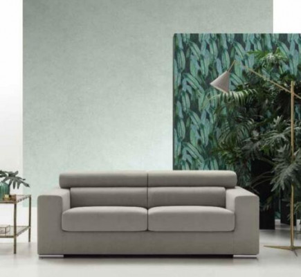 Sofa 3 Sitzer Couch Moderne Luxus Polster Sitz Sofa Textil Grau Stoff alfitalia