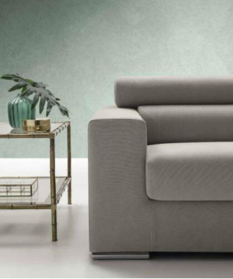 Sofa 3 Sitzer Couch Moderne Luxus Polster Sitz Sofa Textil Grau Stoff alfitalia