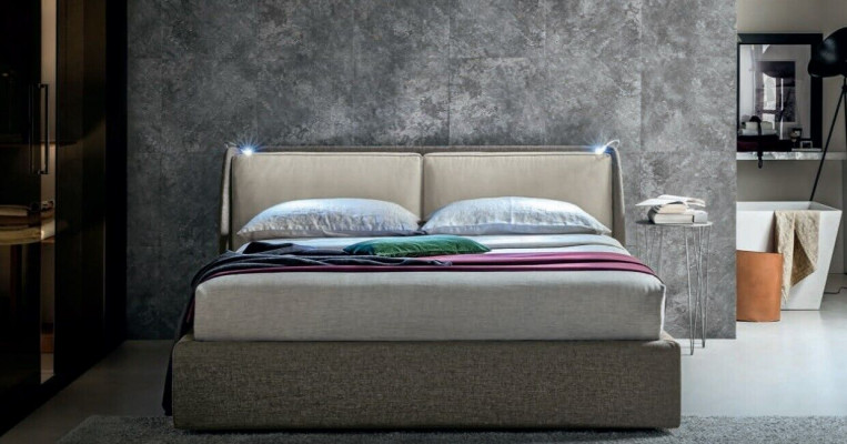 Bett Textil Polster Schlafzimmer 180x200 Design Doppelbett Lederbett Betten Neu