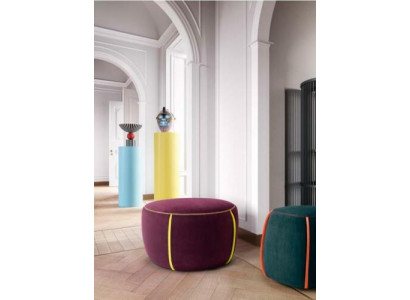 Oval Design Polster Hocker Fußhocker Ottomane Sitz Textil Gepolstert Pufa