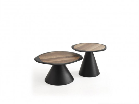 Designer Couchtisch Beistelltisch Wohnzimmer Schwarz Tisch Möbel Rund