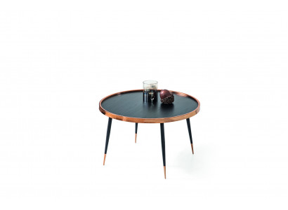 Luxuriöser runder Couchtisch mit Seiten für das Wohnzimmer 