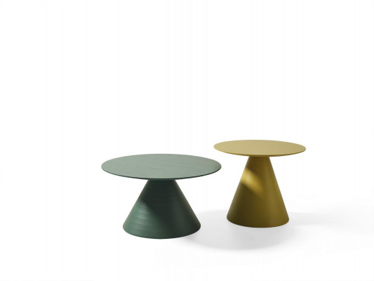 Eleganter runder grauer Couchtisch im modernen Stil für das Wohnzimmer