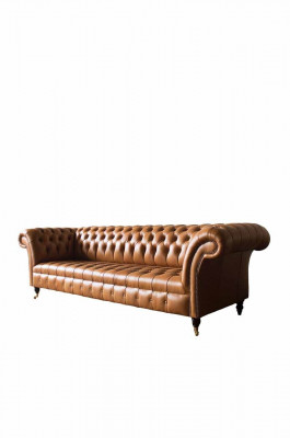Ledersofa Chesterfield 4 Sitzer Couchen Luxus Leder Couchen Polster Wohnzimmer
