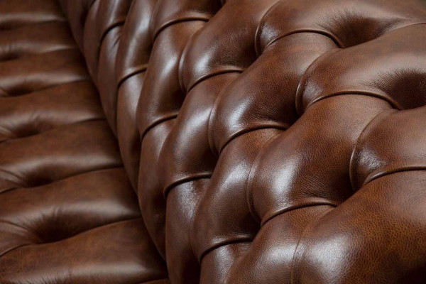 Sofa 4 Sitzer Luxus Möbel Chesterfield Leder Braun Design Modern Stil