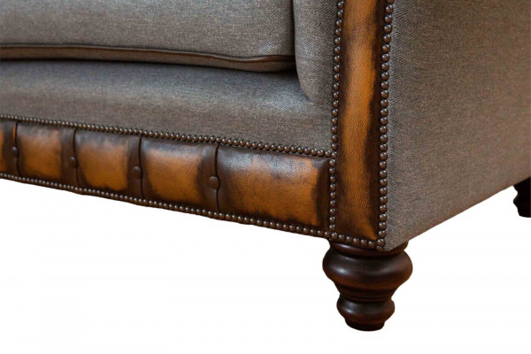 Luxus Dreisitzer Moderne Couch Möbel Grau Sofas Stoff Textil Polster