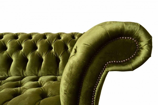 Design Chesterfield Sofa 3 Sitzer Grün Couch Polster Sofas Wohnzimmer