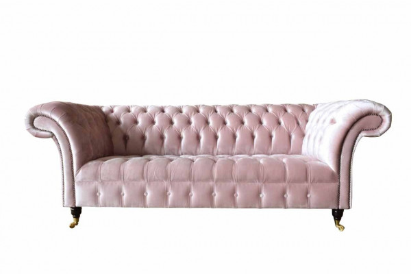 Chesterfield 3 Sitzer Sofa Stoffsofa Rosa Wohnzimmer Polster Sofas Neu