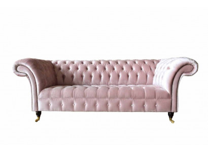Chesterfield 3 Sitzer Sofa Stoffsofa Rosa Wohnzimmer Polster Sofas Neu